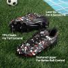imageDREAM PAIRS Boys Girls Soccer Cleats Youth Firm Groud Athletic Outdoor Trainning Football Shoes for LittleBig KidBlackRed