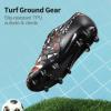 imageDREAM PAIRS Boys Girls Soccer Cleats Youth Firm Groud Athletic Outdoor Trainning Football Shoes for LittleBig KidBlackRed