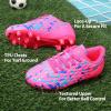imageDREAM PAIRS Boys Girls Soccer Cleats Youth Firm Groud Athletic Outdoor Trainning Football Shoes for LittleBig KidFuchsiaPinkRoyalBlue