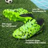 imageDREAM PAIRS Boys Girls Soccer Cleats Youth Firm Groud Athletic Outdoor Trainning Football Shoes for LittleBig KidNeon GreenBlack