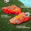 imageDREAM PAIRS Boys Girls Soccer Cleats Youth Firm Groud Athletic Outdoor Trainning Football Shoes for LittleBig KidOrangeDarkGreyYellow