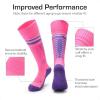 imageDREAM PAIRS Boys Girls Soccer Cleats Youth Firm Groud Athletic Outdoor Trainning Football Shoes for LittleBig KidPinkPurpleSock