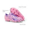 imageDREAM PAIRS Boys Girls Soccer Cleats Youth Firm Groud Athletic Outdoor Trainning Football Shoes for LittleBig KidPinkPurpleSock