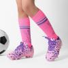 imageDREAM PAIRS Boys Girls Soccer Cleats Youth Firm Groud Athletic Outdoor Trainning Football Shoes for LittleBig KidPinkPurpleSock