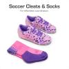 imageDREAM PAIRS Boys Girls Soccer Cleats Youth Firm Groud Athletic Outdoor Trainning Football Shoes for LittleBig KidPinkPurpleSock