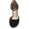 imageDREAM PAIRS Office02 Womens Classy Mary Jane Double Ankle Strap Almond Toe High Heel PumpsBlack