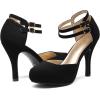 imageDREAM PAIRS Office02 Womens Classy Mary Jane Double Ankle Strap Almond Toe High Heel PumpsBlack