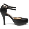 imageDREAM PAIRS Office02 Womens Classy Mary Jane Double Ankle Strap Almond Toe High Heel PumpsBlackPu