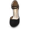 imageDREAM PAIRS Office02 Womens Classy Mary Jane Double Ankle Strap Almond Toe High Heel PumpsBlackSuede