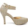 imageDREAM PAIRS Office02 Womens Classy Mary Jane Double Ankle Strap Almond Toe High Heel PumpsGold