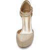 imageDREAM PAIRS Office02 Womens Classy Mary Jane Double Ankle Strap Almond Toe High Heel PumpsGold