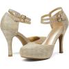 imageDREAM PAIRS Office02 Womens Classy Mary Jane Double Ankle Strap Almond Toe High Heel PumpsGold