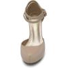 imageDREAM PAIRS Office02 Womens Classy Mary Jane Double Ankle Strap Almond Toe High Heel PumpsNudePat
