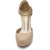 imageDREAM PAIRS Office02 Womens Classy Mary Jane Double Ankle Strap Almond Toe High Heel PumpsNudeSuede