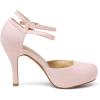 imageDREAM PAIRS Office02 Womens Classy Mary Jane Double Ankle Strap Almond Toe High Heel PumpsPinkSuede