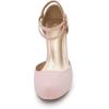 imageDREAM PAIRS Office02 Womens Classy Mary Jane Double Ankle Strap Almond Toe High Heel PumpsPinkSuede