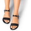 imageDREAM PAIRS Womens Ankle Strap Flat Sandals Open Toes One Band Buckle Summer Dressy SandalsBlack Monochrome