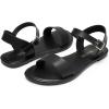 imageDREAM PAIRS Womens Ankle Strap Flat Sandals Open Toes One Band Buckle Summer Dressy SandalsBlack Monochrome