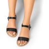 imageDREAM PAIRS Womens Ankle Strap Flat Sandals Open Toes One Band Buckle Summer Dressy SandalsBlackGlitter