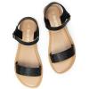 imageDREAM PAIRS Womens Ankle Strap Flat Sandals Open Toes One Band Buckle Summer Dressy SandalsBlackGlitter