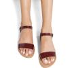 imageDREAM PAIRS Womens Ankle Strap Flat Sandals Open Toes One Band Buckle Summer Dressy SandalsBrownpu