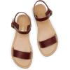 imageDREAM PAIRS Womens Ankle Strap Flat Sandals Open Toes One Band Buckle Summer Dressy SandalsBrownpu
