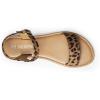 imageDREAM PAIRS Womens Ankle Strap Flat Sandals Open Toes One Band Buckle Summer Dressy SandalsLeopard