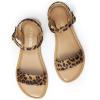 imageDREAM PAIRS Womens Ankle Strap Flat Sandals Open Toes One Band Buckle Summer Dressy SandalsLeopard