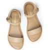 imageDREAM PAIRS Womens Ankle Strap Flat Sandals Open Toes One Band Buckle Summer Dressy SandalsNude