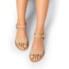 imageDREAM PAIRS Womens Ankle Strap Flat Sandals Open Toes One Band Buckle Summer Dressy SandalsNude