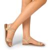 imageDREAM PAIRS Womens Ankle Strap Flat Sandals Open Toes One Band Buckle Summer Dressy SandalsNude