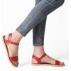 imageDREAM PAIRS Womens Ankle Strap Flat Sandals Open Toes One Band Buckle Summer Dressy SandalsRed