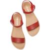 imageDREAM PAIRS Womens Ankle Strap Flat Sandals Open Toes One Band Buckle Summer Dressy SandalsRed