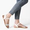 imageDREAM PAIRS Womens Ankle Strap Flat Sandals Open Toes One Band Buckle Summer Dressy SandalsSilverWhiteGlitter