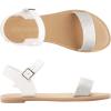 imageDREAM PAIRS Womens Ankle Strap Flat Sandals Open Toes One Band Buckle Summer Dressy SandalsSilverWhiteGlitter
