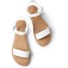 imageDREAM PAIRS Womens Ankle Strap Flat Sandals Open Toes One Band Buckle Summer Dressy SandalsWhitepu