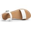 imageDREAM PAIRS Womens Ankle Strap Flat Sandals Open Toes One Band Buckle Summer Dressy SandalsWhitepu