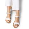 imageDREAM PAIRS Womens Ankle Strap Flat Sandals Open Toes One Band Buckle Summer Dressy SandalsWhitepu