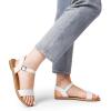 imageDREAM PAIRS Womens Ankle Strap Flat Sandals Open Toes One Band Buckle Summer Dressy SandalsWhitepu