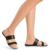 imageDREAM PAIRS Womens Arch Support Slides Flat Sandals Soft Cushion Slippers With Adjustable StrapsBlack