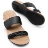 imageDREAM PAIRS Womens Arch Support Slides Flat Sandals Soft Cushion Slippers With Adjustable StrapsBlack