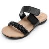imageDREAM PAIRS Womens Arch Support Slides Flat Sandals Soft Cushion Slippers With Adjustable StrapsBlack