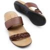 imageDREAM PAIRS Womens Arch Support Slides Flat Sandals Soft Cushion Slippers With Adjustable StrapsBrown