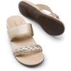 imageDREAM PAIRS Womens Arch Support Slides Flat Sandals Soft Cushion Slippers With Adjustable StrapsGold