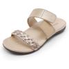 imageDREAM PAIRS Womens Arch Support Slides Flat Sandals Soft Cushion Slippers With Adjustable StrapsGold
