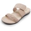 imageDREAM PAIRS Womens Arch Support Slides Flat Sandals Soft Cushion Slippers With Adjustable StrapsNude