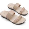 imageDREAM PAIRS Womens Arch Support Slides Flat Sandals Soft Cushion Slippers With Adjustable StrapsNude