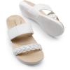 imageDREAM PAIRS Womens Arch Support Slides Flat Sandals Soft Cushion Slippers With Adjustable StrapsWhite