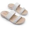 imageDREAM PAIRS Womens Arch Support Slides Flat Sandals Soft Cushion Slippers With Adjustable StrapsWhite