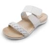 imageDREAM PAIRS Womens Arch Support Slides Flat Sandals Soft Cushion Slippers With Adjustable StrapsWhite